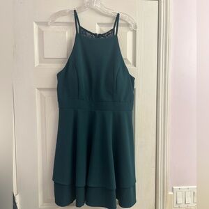 Three Pink Hearts Green Dress Girls Juniors Size XXL